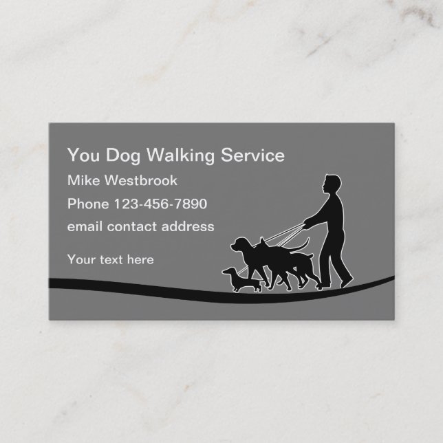 Modern Dog Walking Pet Care Business Card (Front)
