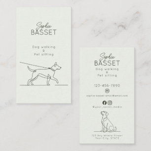 Modern Dog Walking, Pet Sitting Minimalist Business Card