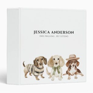 Modern Dog Walking Pet Sitting Personalized 3 Ring Binder