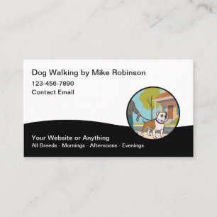 Modern Dog Walking Services Business Cards