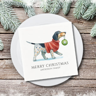 Modern Dog Watercolor Christmas Napkins