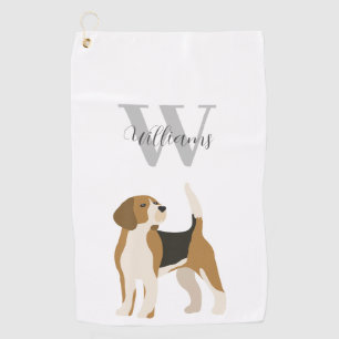 Modern Dog Watercolor Personalized Golf Towel