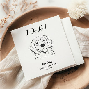 Modern Dog Wedding Cocktail Napkin 