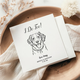 Modern Dog Wedding Cocktail Napkins