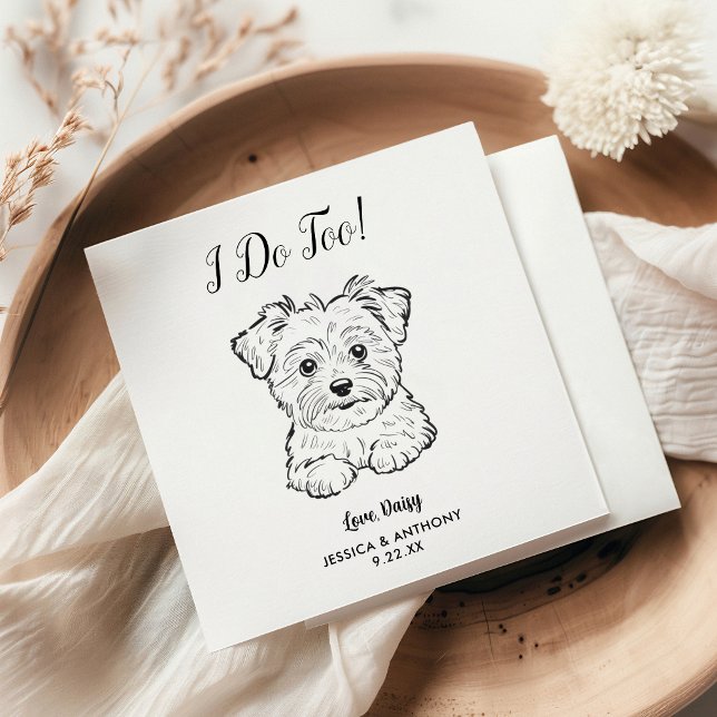 Modern Dog Wedding Cocktail Napkins  (Creator Uploaded)
