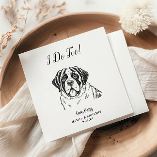 Modern Dog Wedding Cocktail Napkins
