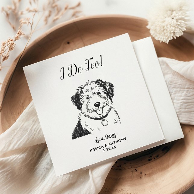 Modern Dog Wedding Cocktail Napkins  (Creator Uploaded)