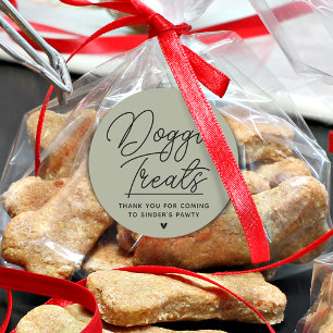 Modern Doggie Treats Thank You Pawty Classic Round Sticker