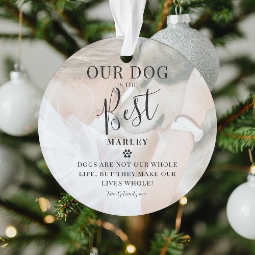 Modern DOGS are the best Photo Christmas Ornament