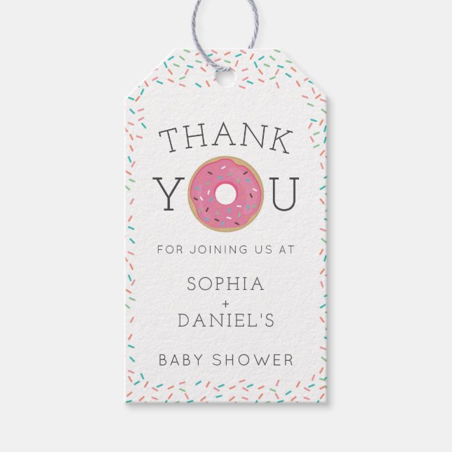 Modern Donut Baby Shower Favor Tag  (Front)