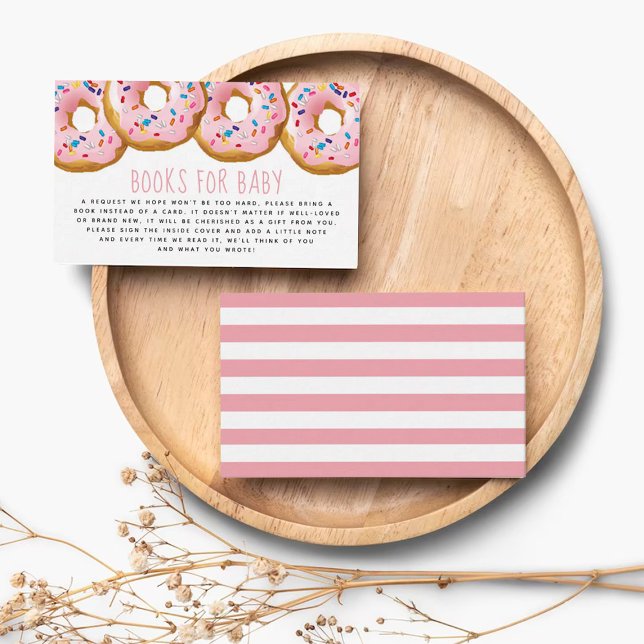 Modern Donut Baby Shower Sprinkle Books For Baby Enclosure Card (Creator Uploaded)