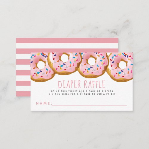 Modern Donut Baby Shower Sprinkle Raffle Ticket Enclosure Card