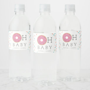 Modern Donut Baby Shower Water Bottle Labels