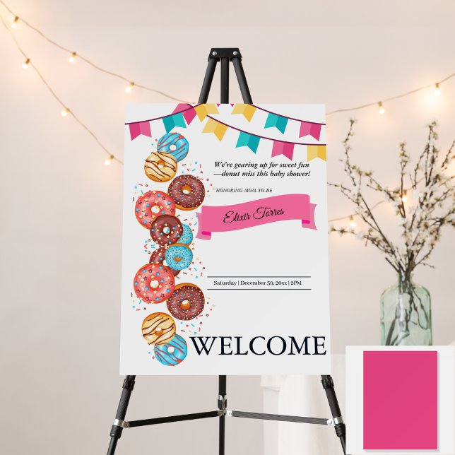 Modern Donut Baby Sprinkles Baby Shower Foam Board (Creator Uploaded)