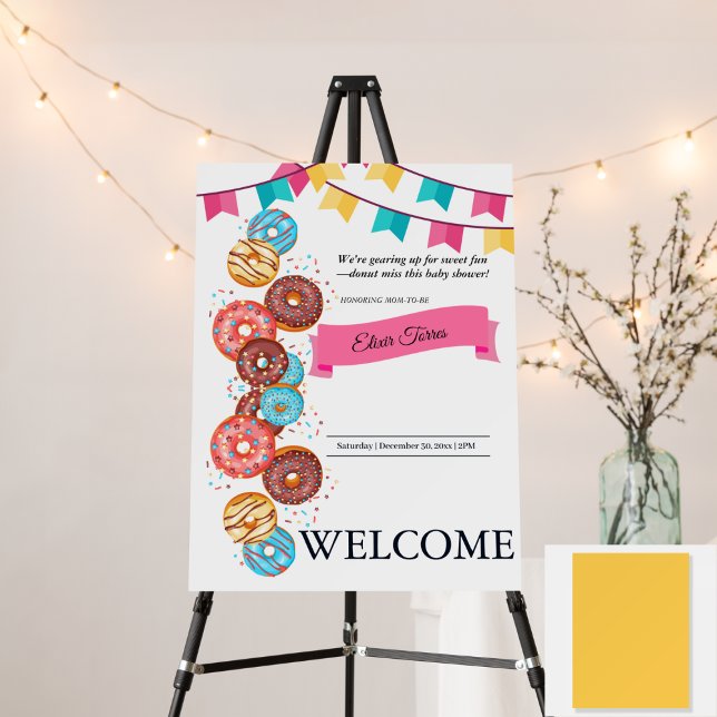 Modern Donut Baby Sprinkles Baby Shower Foam Board (Creator Uploaded)