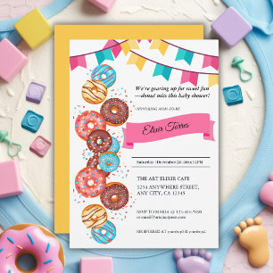 Modern Donut Baby Sprinkles Baby Shower Invitation