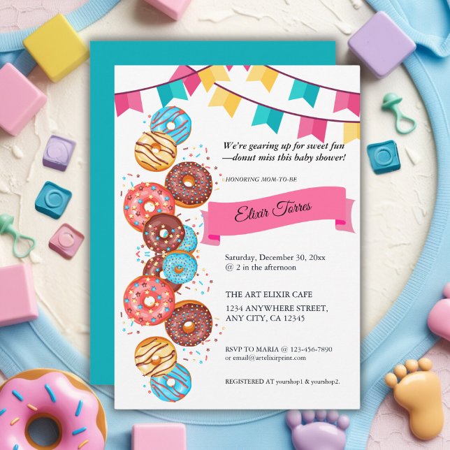Modern Donut Baby Sprinkles Baby Shower Invitation (Creator Uploaded)