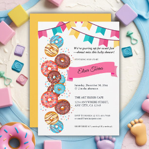 Modern Donut Baby Sprinkles Baby Shower Invitation