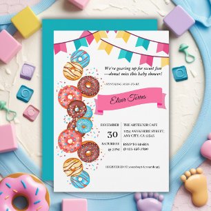 Modern Donut Baby Sprinkles Baby Shower Invitation