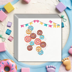 Modern Donut Baby Sprinkles Baby Shower Napkins