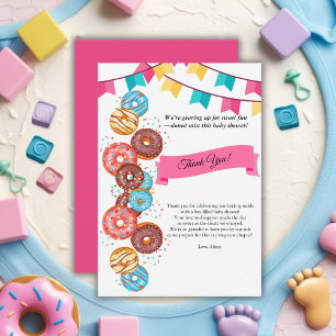 Modern Donut Baby Sprinkles Baby Shower Thank You Card