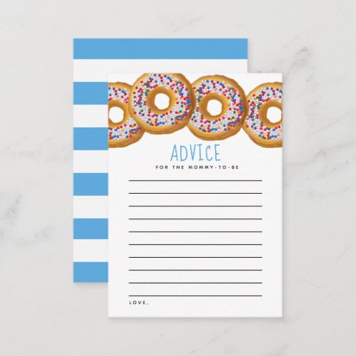 Modern Donut Boys Baby Shower Sprinkle Advice Card