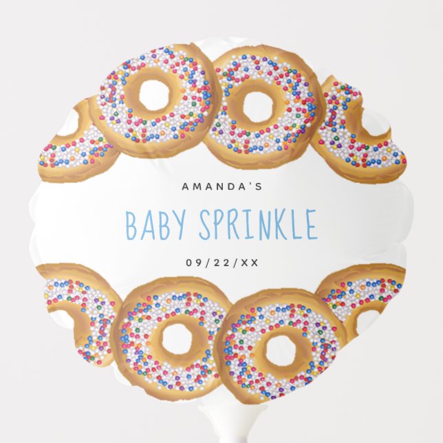 Modern Donut Boys Baby Shower Sprinkle Balloon (Front)