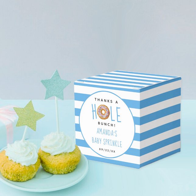 Modern Donut Boys Baby Shower Sprinkle Favor Boxes (Creator Uploaded)