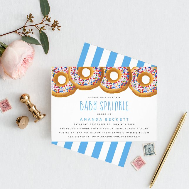 Modern Donut Boys Baby Shower Sprinkle Invitation (Creator Uploaded)