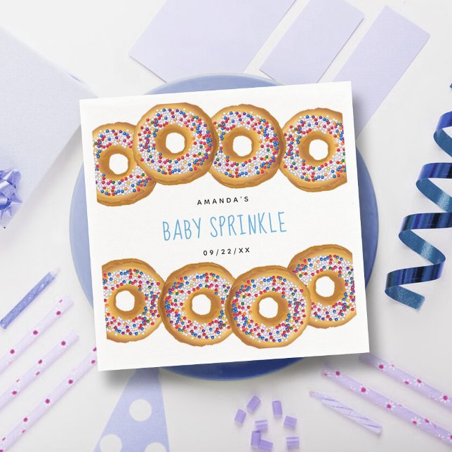 Modern Donut Boys Baby Shower Sprinkle Napkins (Creator Uploaded)