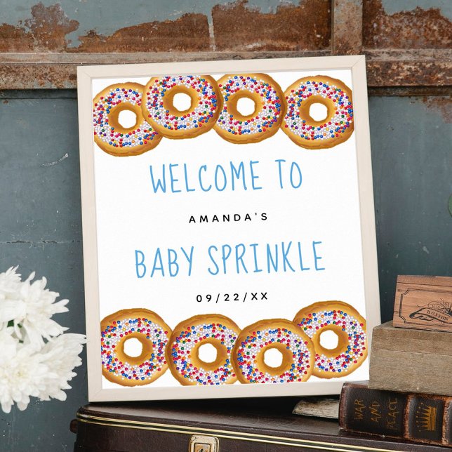 Modern Donut Boys Baby Shower Sprinkle Welcome Poster (Creator Uploaded)