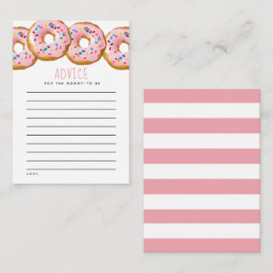 Modern Donut Girls Baby Shower Sprinkle Advice Card