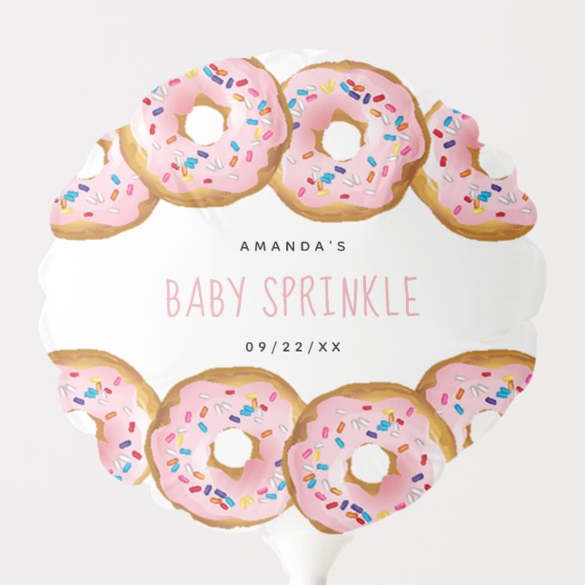 Modern Donut Girls Baby Shower Sprinkle Balloon (Front)