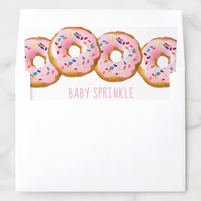Modern Donut Girls Baby Shower Sprinkle Envelope Liner (In Envelope)