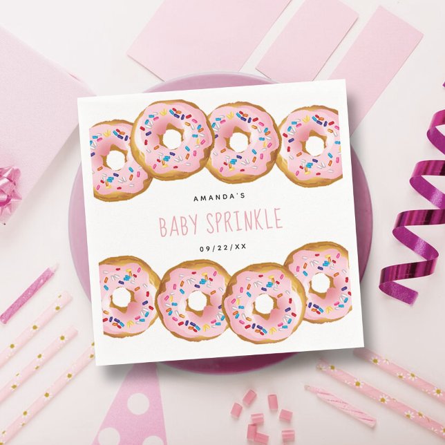 Modern Donut Girls Baby Shower Sprinkle Napkins (Creator Uploaded)