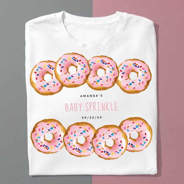Modern Donut Girls Baby Shower Sprinkle T-Shirt (Creator Uploaded)