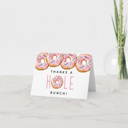 Modern Donut Girls Baby Shower Sprinkle Thank You Card