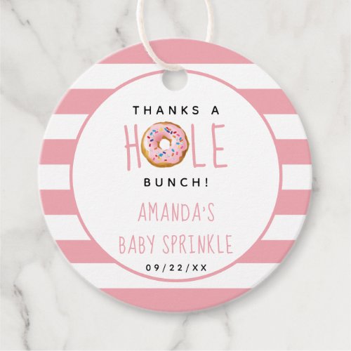 Modern Donut Girls Baby Shower Sprinkle Thank You Favor Tags