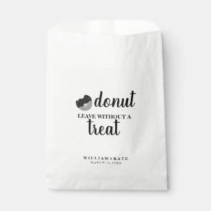 Modern Donut Leave Without A Treat Favor Wedding Bag