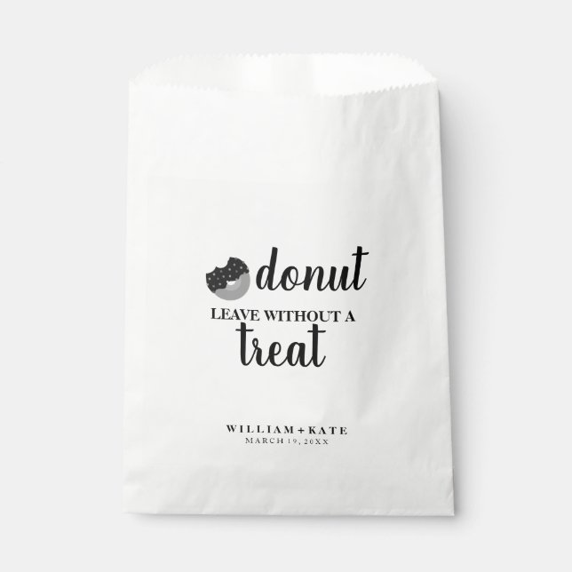 Modern Donut Leave Without A Treat Favor Wedding Favor Bag (Front)