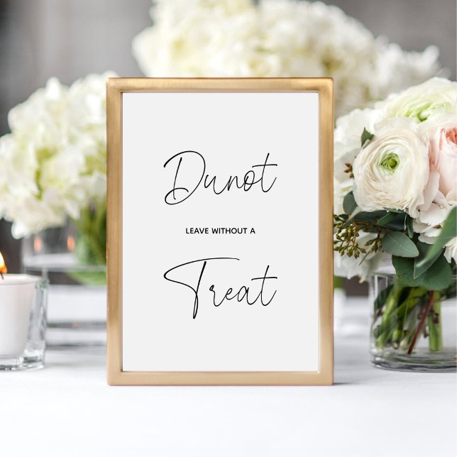 Modern Donut Leave Without A Treat Wedding Treat Pedestal Sign (Creator Uploaded)