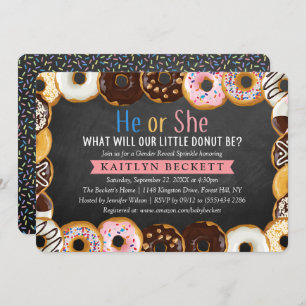 Modern Donut Sprinkle Gender Reveal Party Invitation