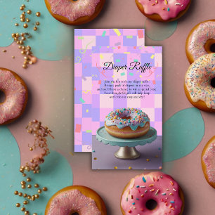 Modern Donut Sprinkles Checkered Baby Shower Enclosure Card