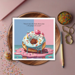 Modern Donut Sprinkles Gender Neutral Baby Shower Napkins