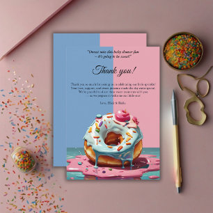 Modern Donut Sprinkles Gender Neutral Baby Shower Thank You Card