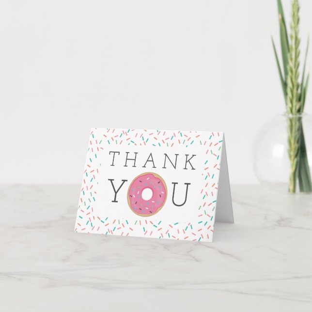 Modern Donut Thank You Cards (Front)