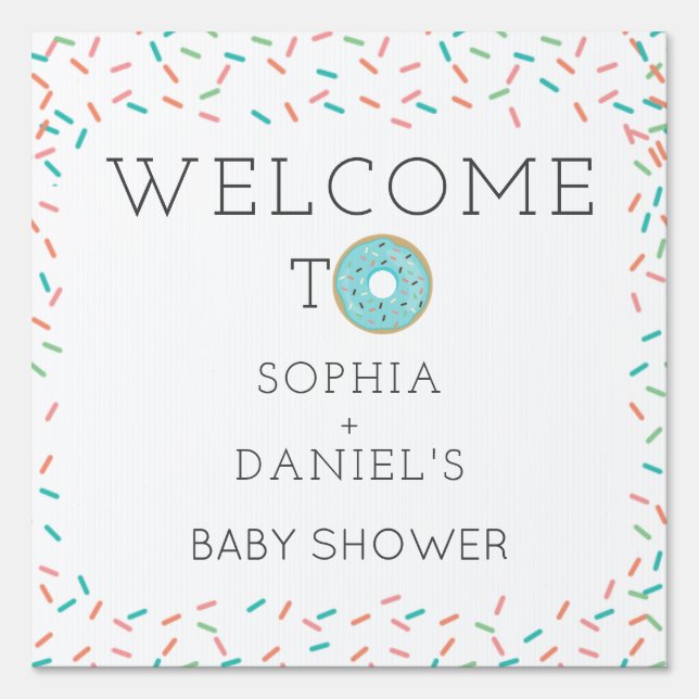 Modern Donut Welcome Sign and Favor Sign (Front)