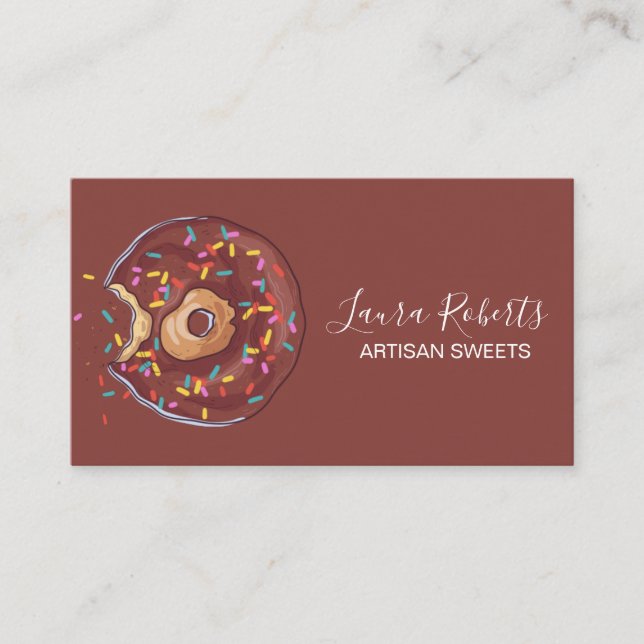 Modern Donuts Artisan Sweets Bakery  Business Card (Front)