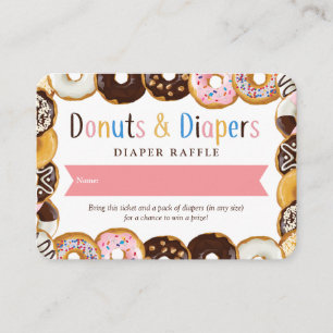 Modern Donuts & Diapers Baby Shower Sprinkl Raffle Enclosure Card
