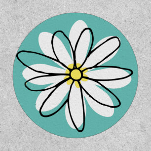 Modern Doodle Daisy White Flower Patch